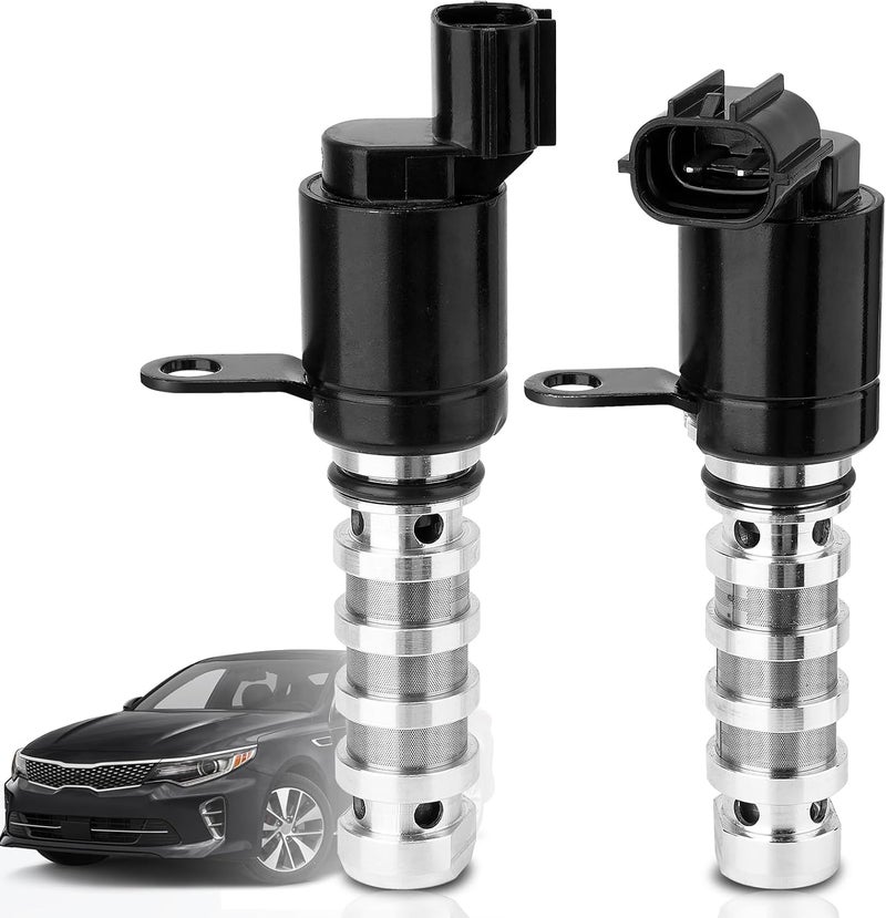 YEHERIT 2PCS Intake & Exhaust Engine Variable Valve Timing (VVT) Solenoid Compatible with Hyundai Sonata Santa Fe Tucson & Kia Sorento Forte Optima Sportage 2.0L 2.4L Replace# 24375-2G500 243552G500 - Image 1